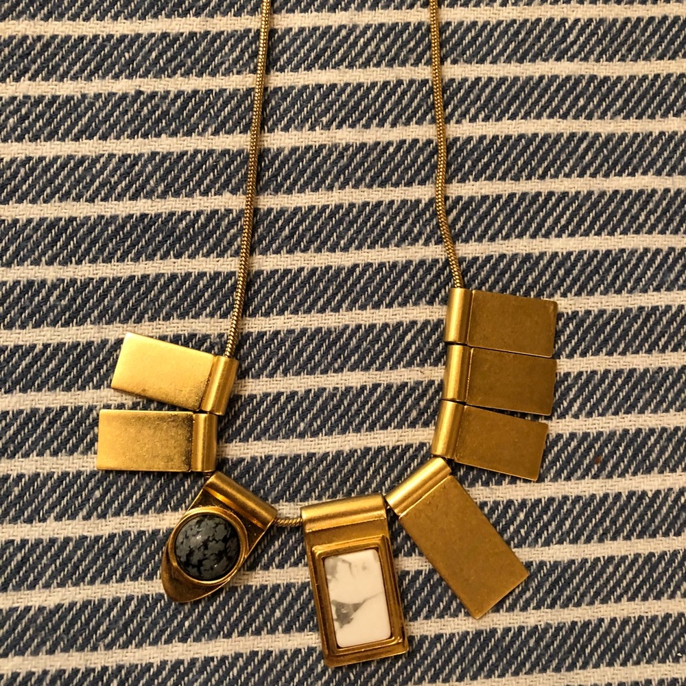 Brass faux marble necklace Madewell